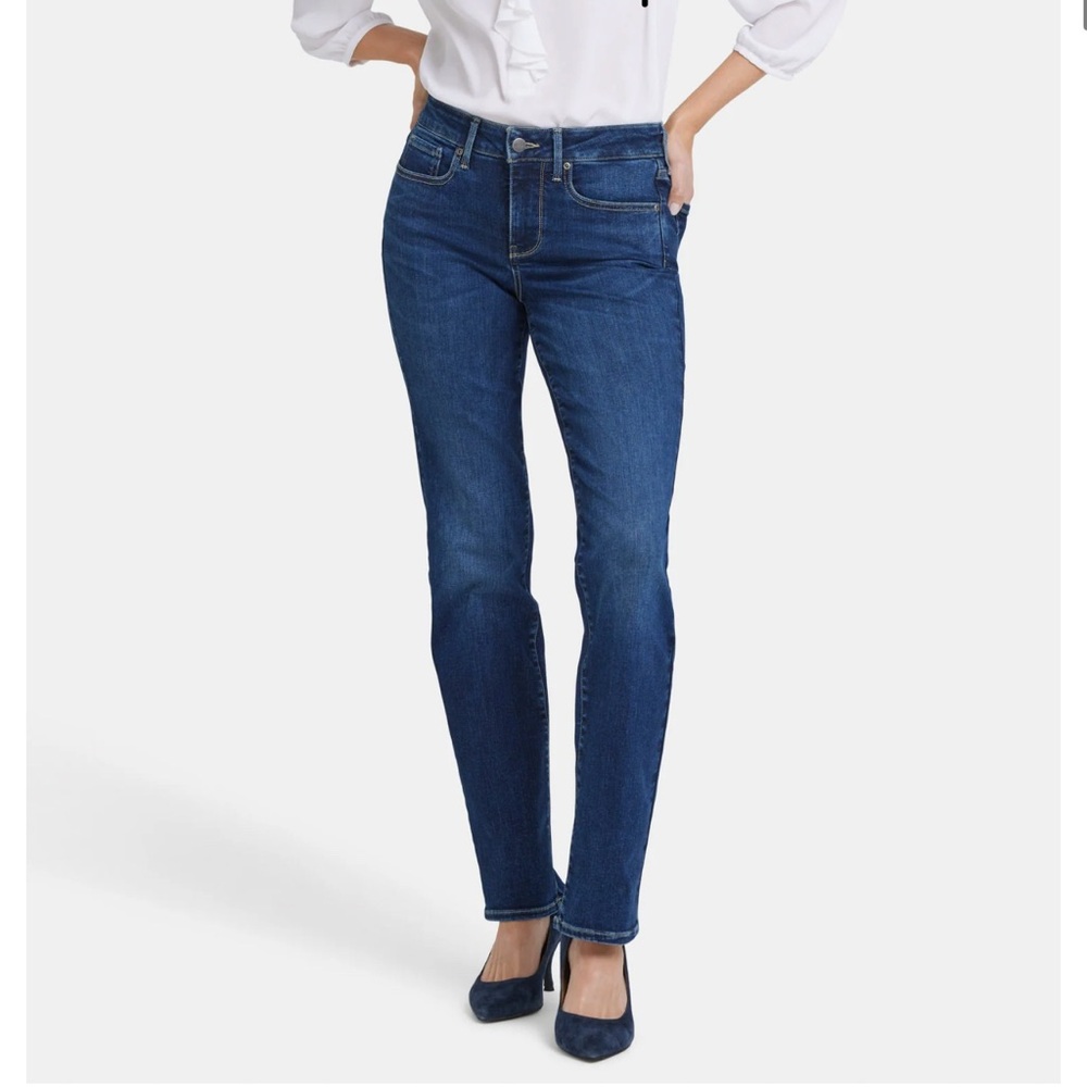 NWT NYDJ Marilyn Straight Blue‎ Denim Jeans Size 14